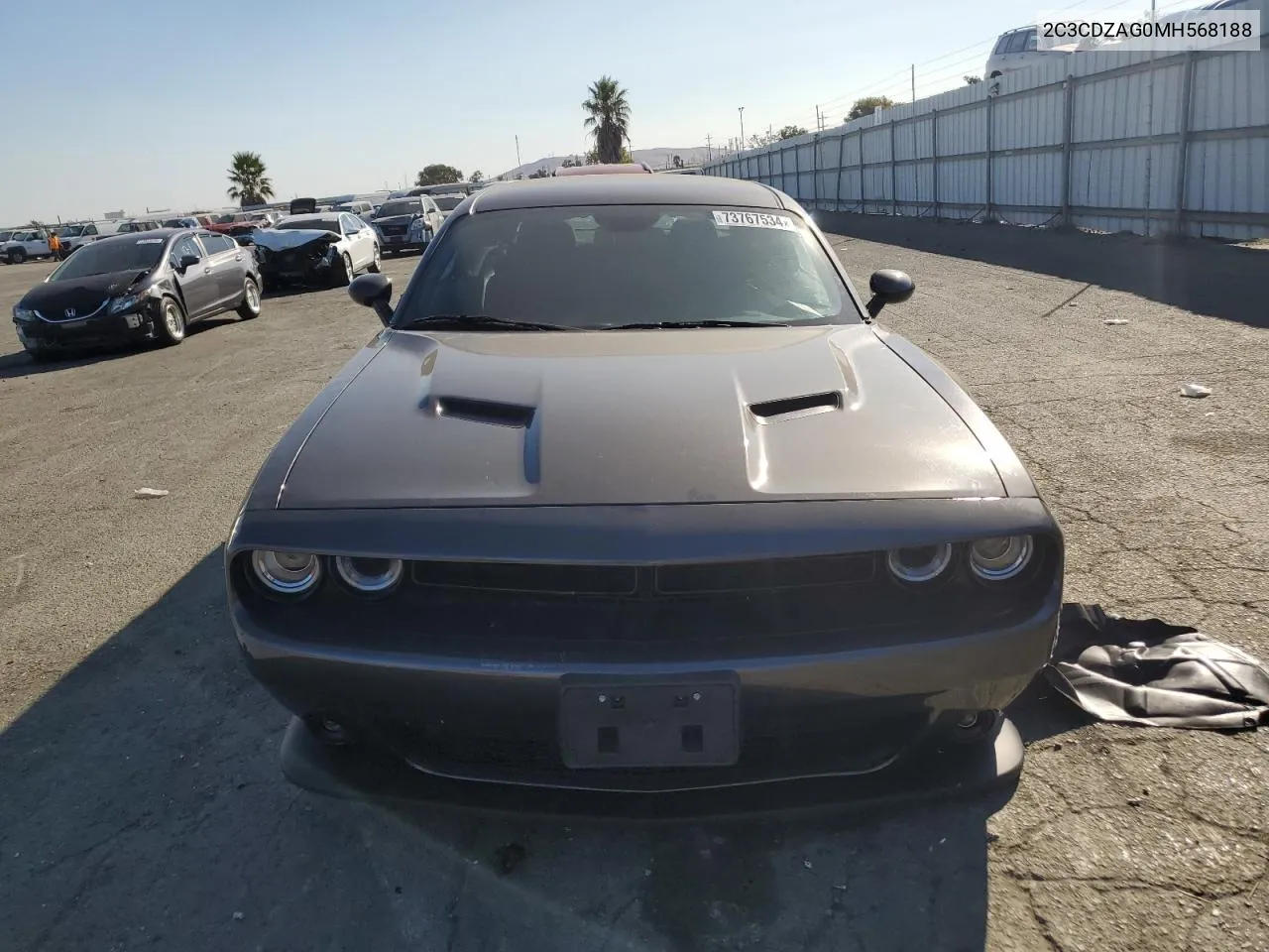 2021 Dodge Challenger Sxt VIN: 2C3CDZAG0MH568188 Lot: 73767534