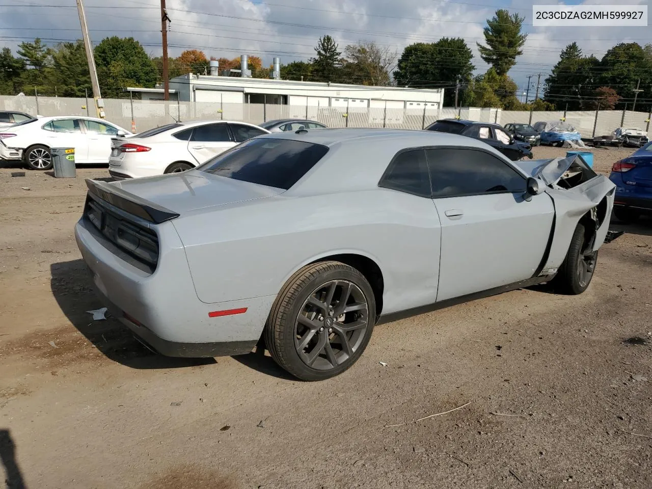 2021 Dodge Challenger Sxt VIN: 2C3CDZAG2MH599927 Lot: 74284934