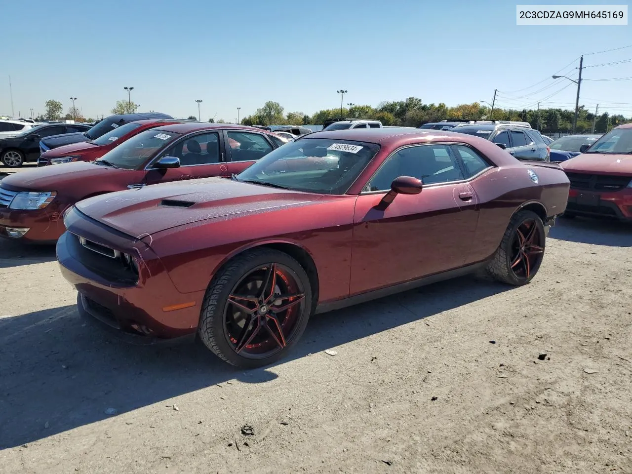 2021 Dodge Challenger Sxt VIN: 2C3CDZAG9MH645169 Lot: 74929634