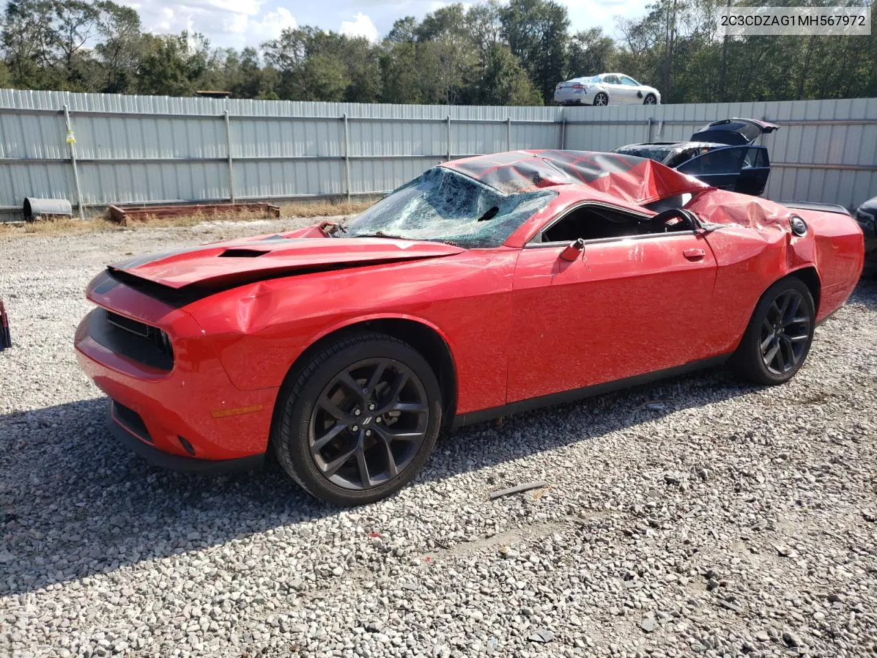 2021 Dodge Challenger Sxt VIN: 2C3CDZAG1MH567972 Lot: 74985774