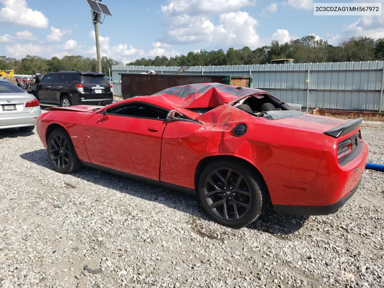 2021 Dodge Challenger Sxt VIN: 2C3CDZAG1MH567972 Lot: 74985774