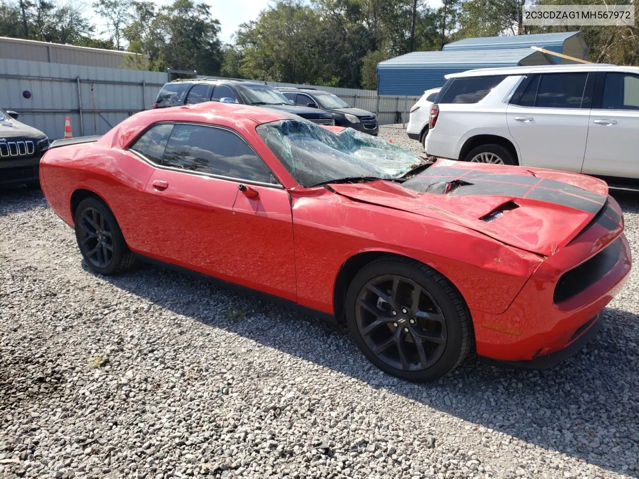 2021 Dodge Challenger Sxt VIN: 2C3CDZAG1MH567972 Lot: 74985774