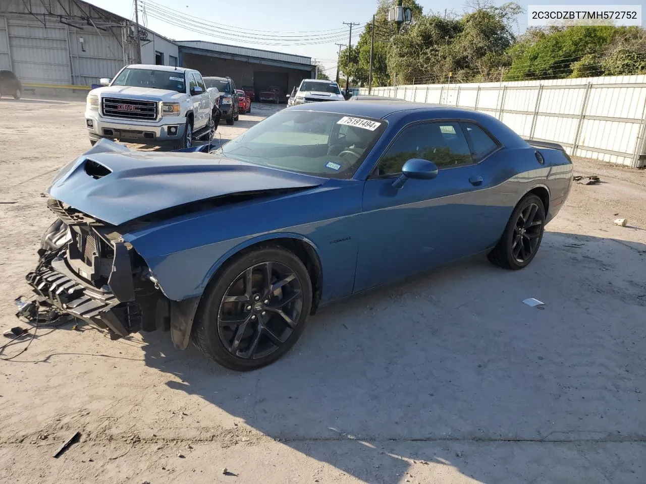 2021 Dodge Challenger R/T VIN: 2C3CDZBT7MH572752 Lot: 75191494