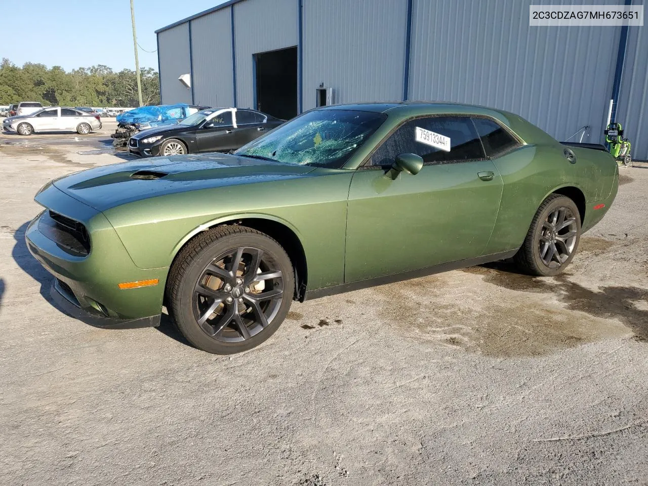 2021 Dodge Challenger Sxt VIN: 2C3CDZAG7MH673651 Lot: 75913344