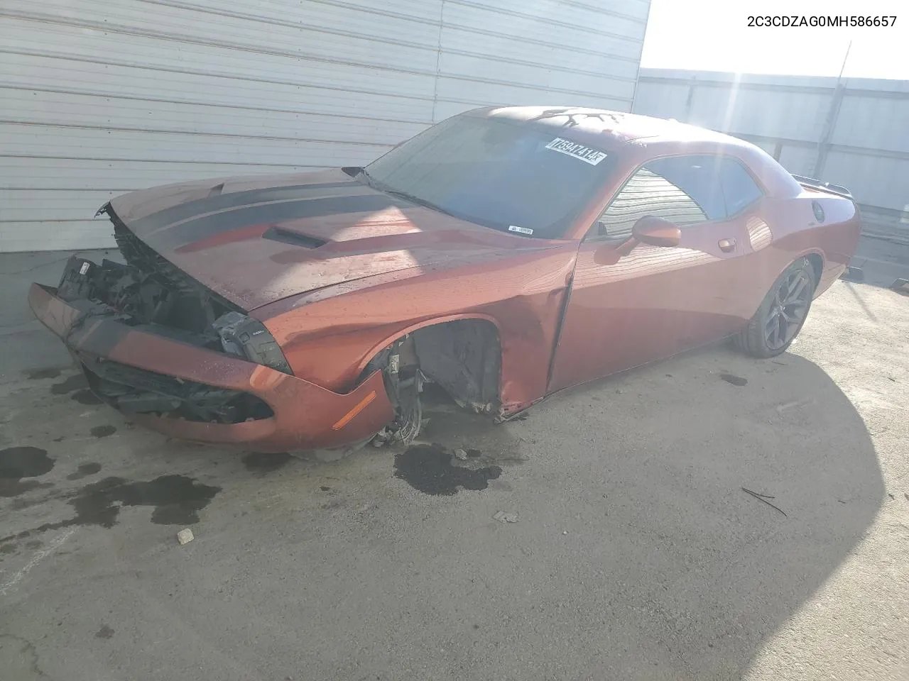 2021 Dodge Challenger Sxt VIN: 2C3CDZAG0MH586657 Lot: 75947414