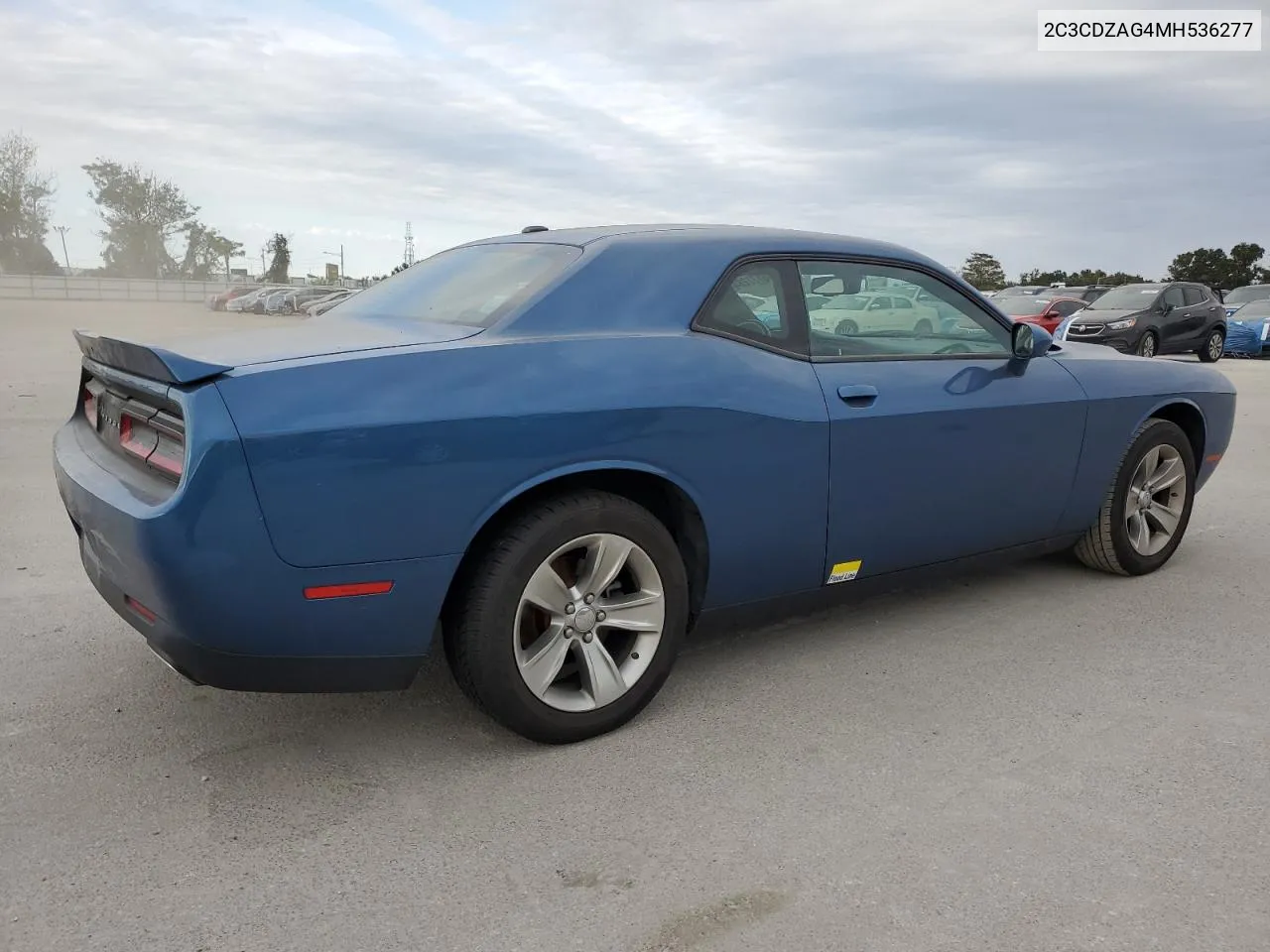 2021 Dodge Challenger Sxt VIN: 2C3CDZAG4MH536277 Lot: 76177284