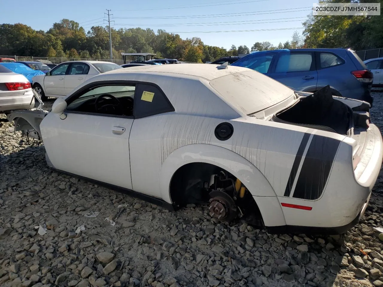 2021 Dodge Challenger R/T Scat Pack VIN: 2C3CDZFJ7MH567544 Lot: 76233264