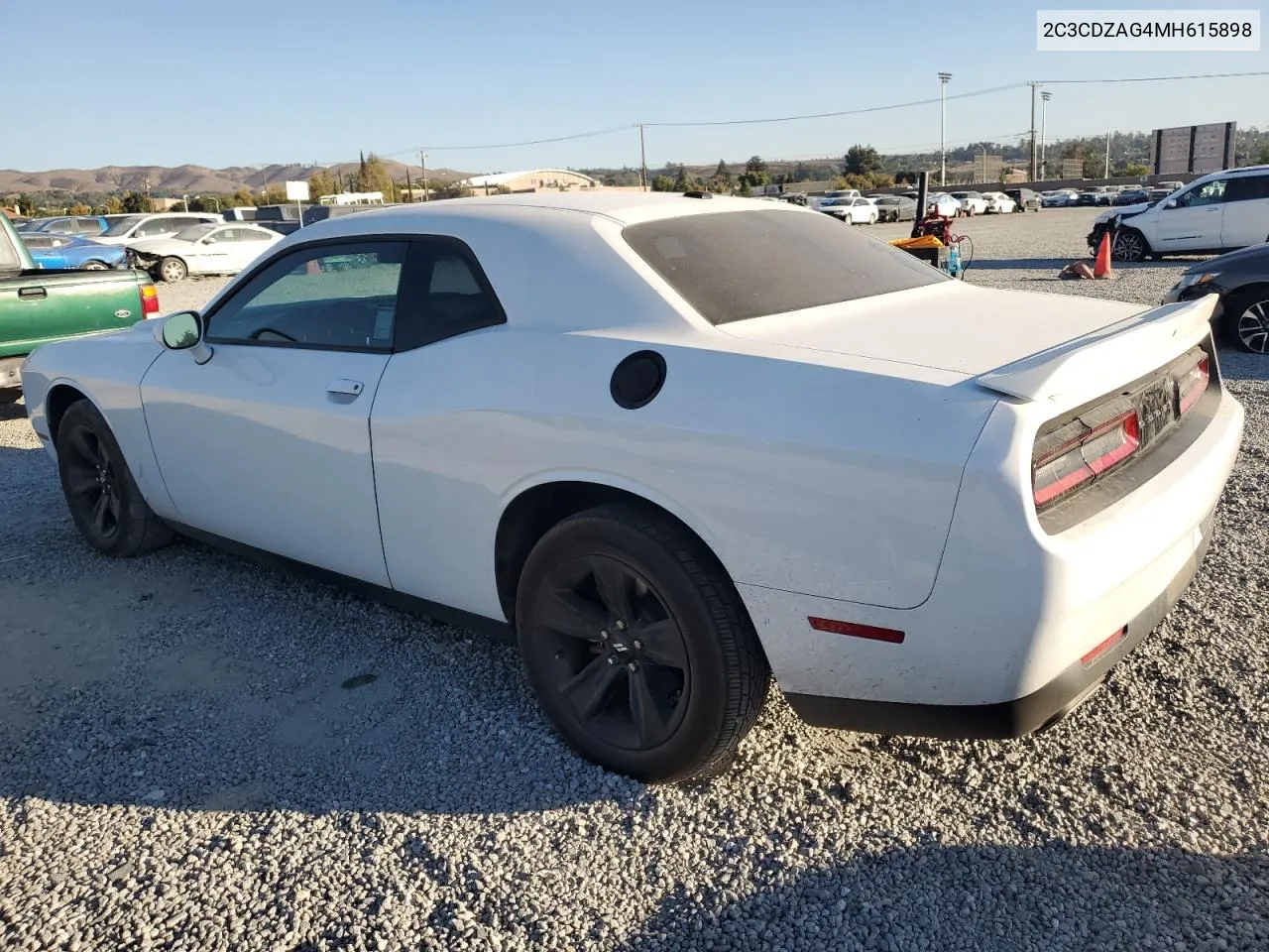 2C3CDZAG4MH615898 2021 Dodge Challenger Sxt