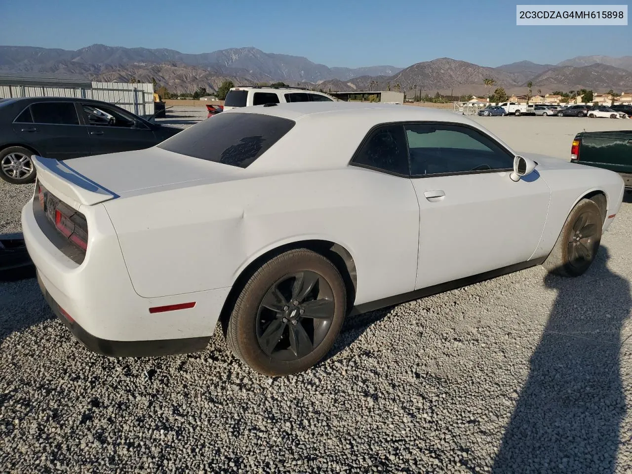 2021 Dodge Challenger Sxt VIN: 2C3CDZAG4MH615898 Lot: 77477274