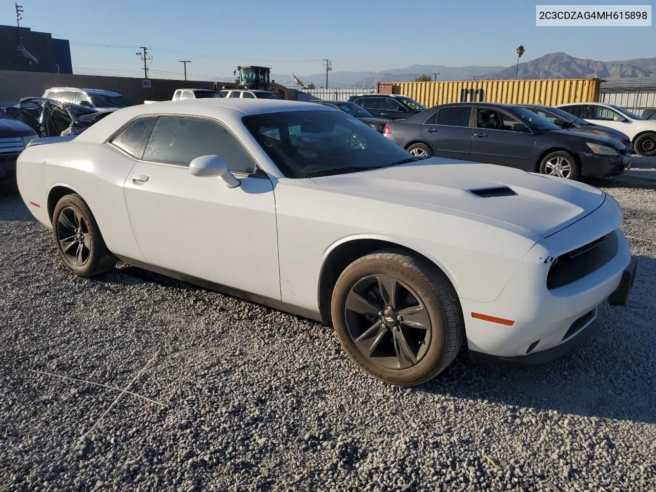 2021 Dodge Challenger Sxt VIN: 2C3CDZAG4MH615898 Lot: 77477274