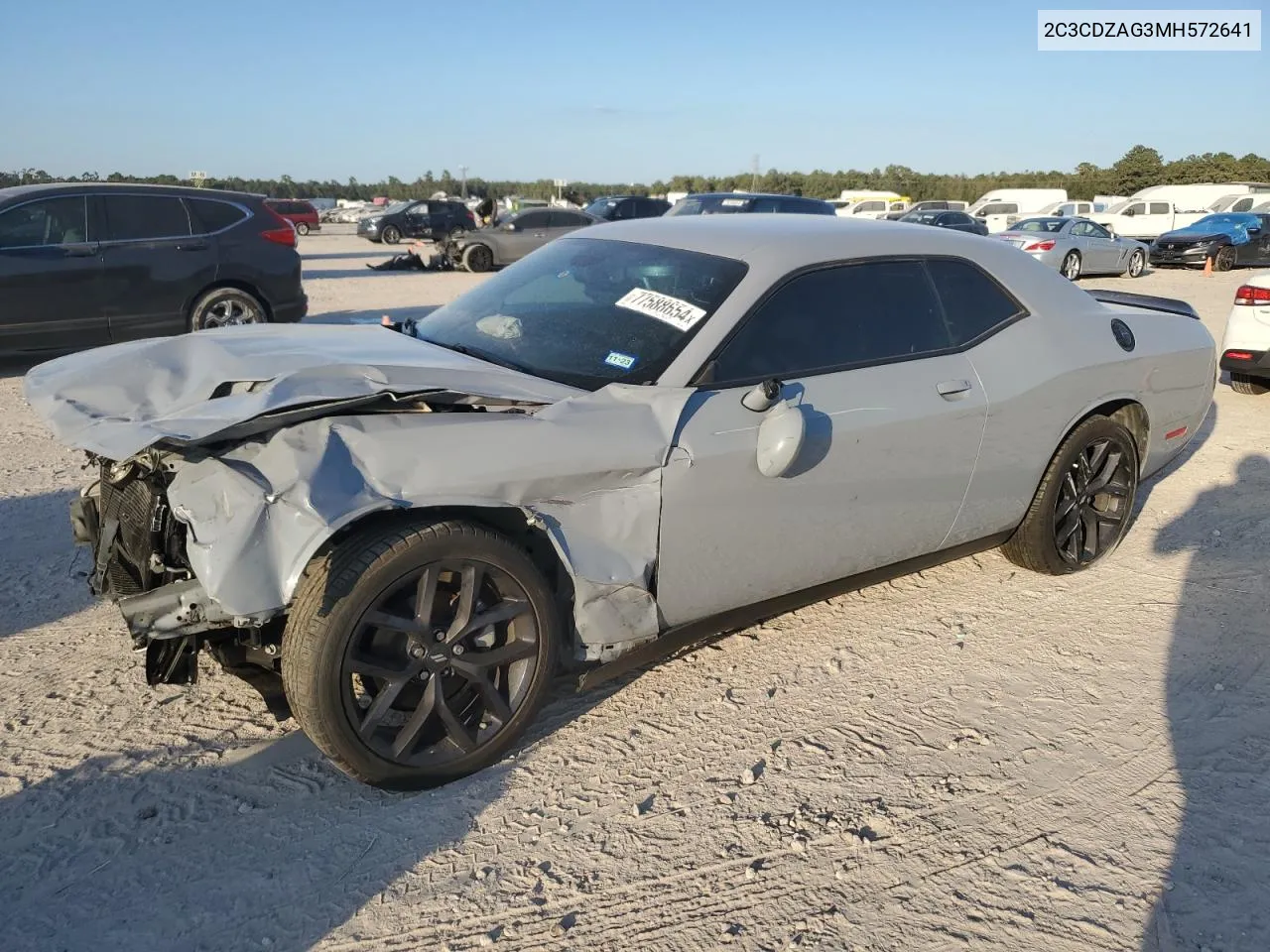 2021 Dodge Challenger Sxt VIN: 2C3CDZAG3MH572641 Lot: 77588654