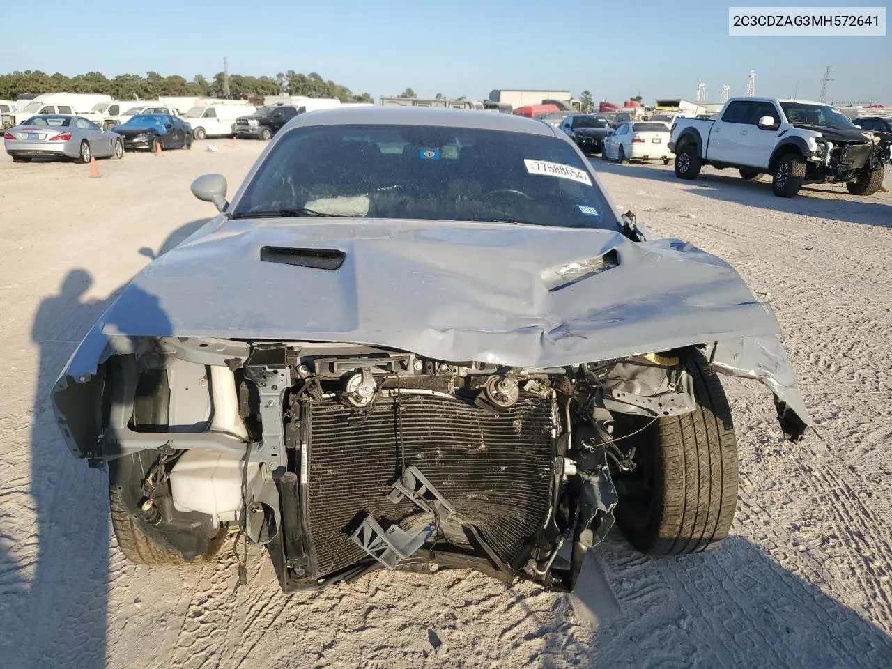 2021 Dodge Challenger Sxt VIN: 2C3CDZAG3MH572641 Lot: 77588654