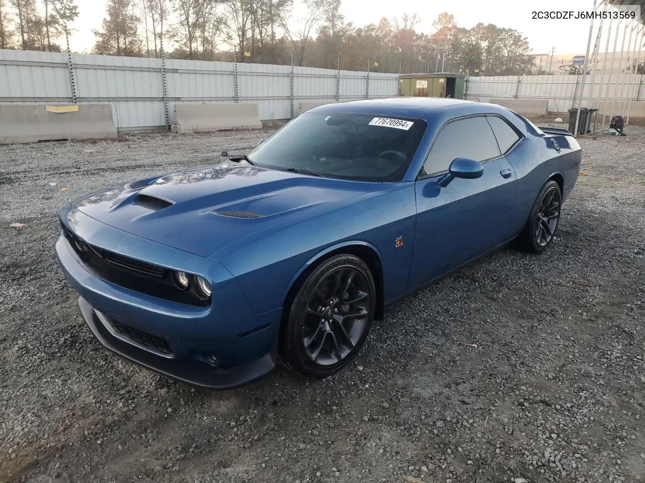 2021 Dodge Challenger R/T Scat Pack VIN: 2C3CDZFJ6MH513569 Lot: 77670994