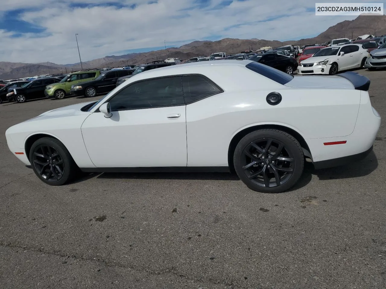 2021 Dodge Challenger Sxt VIN: 2C3CDZAG3MH510124 Lot: 77992824