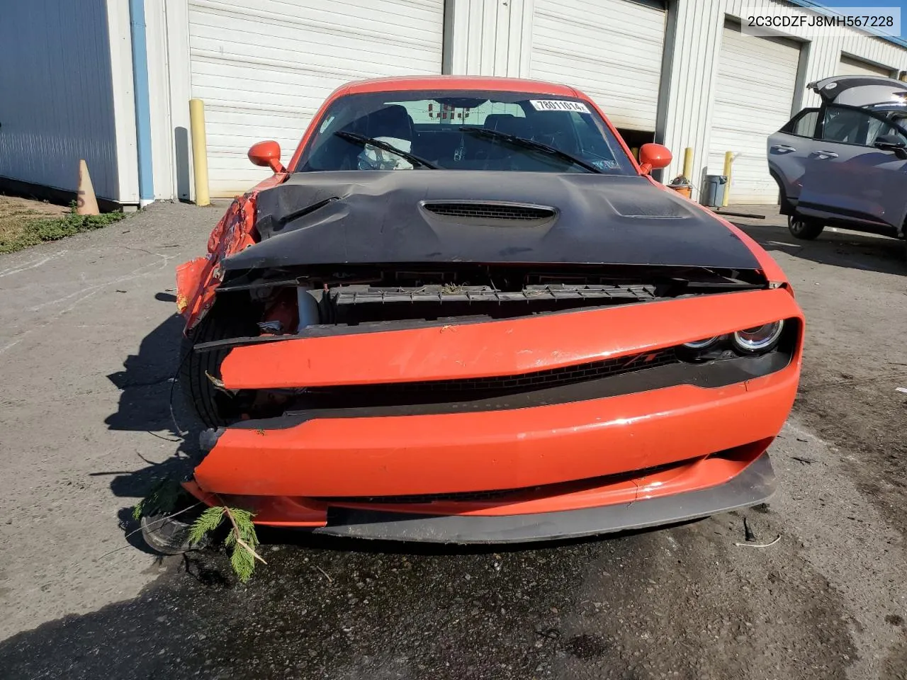 2021 Dodge Challenger R/T Scat Pack VIN: 2C3CDZFJ8MH567228 Lot: 78011014