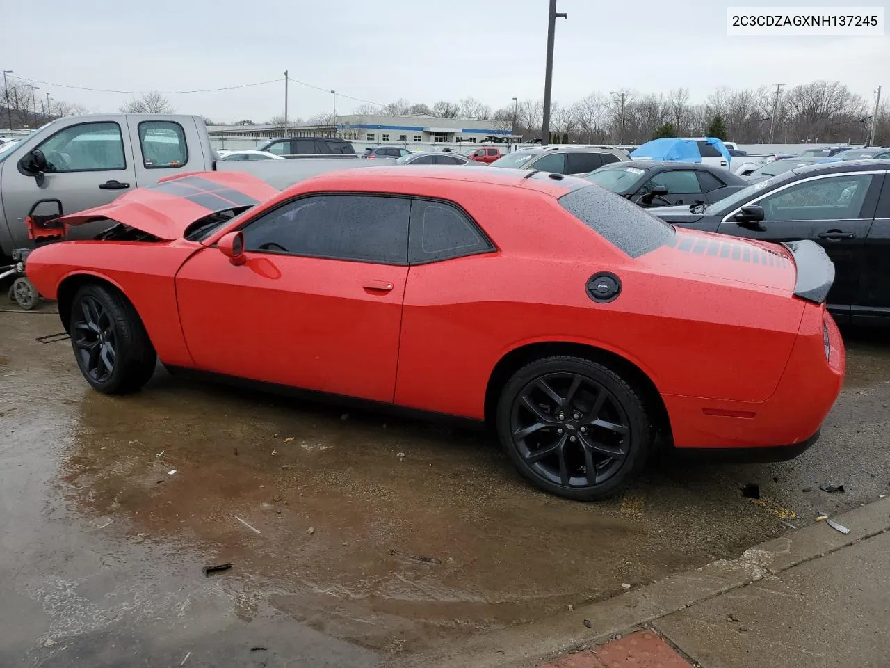 2022 Dodge Challenger Sxt VIN: 2C3CDZAGXNH137245 Lot: 44949234