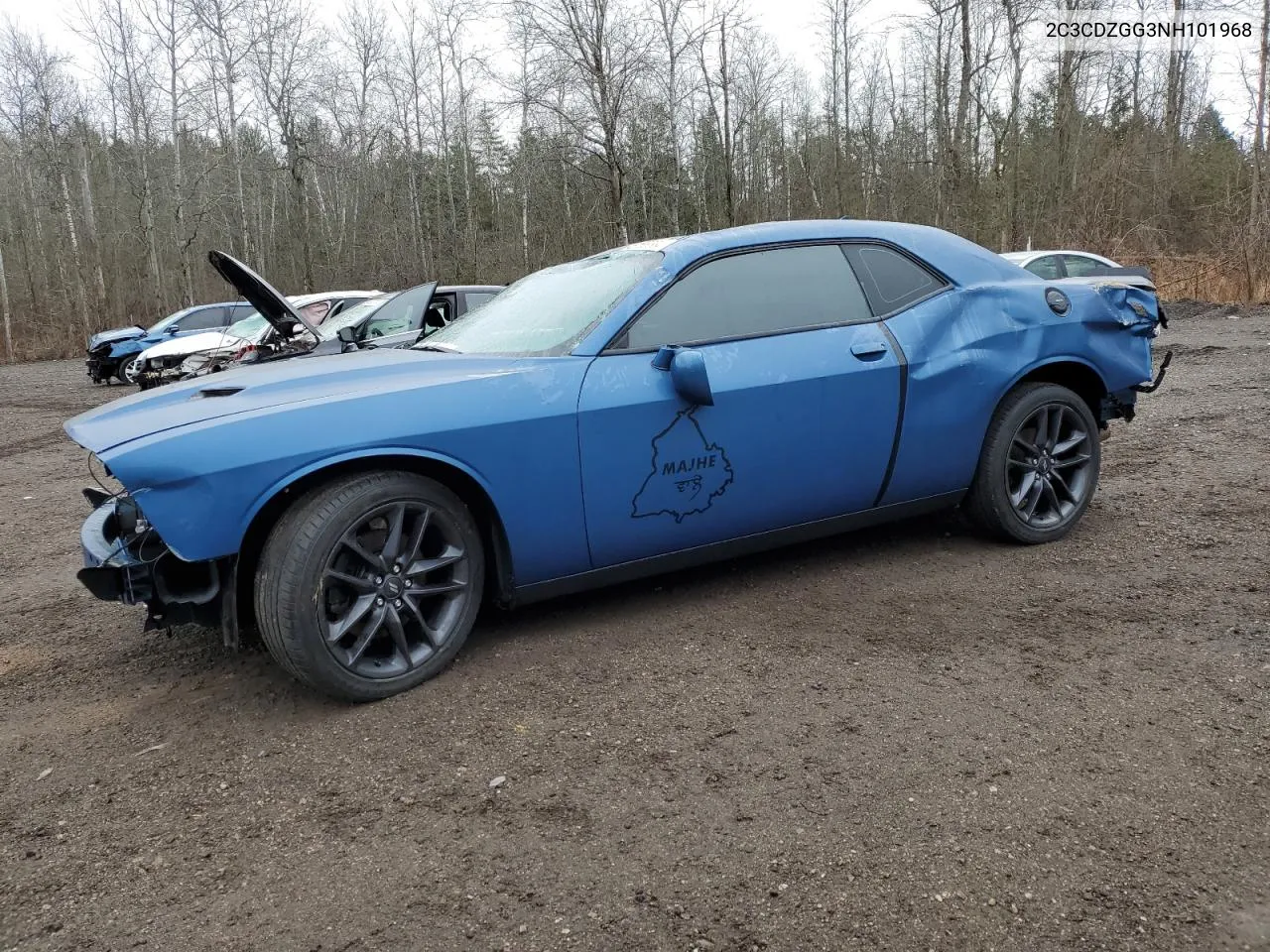 2022 Dodge Challenger Sxt VIN: 2C3CDZGG3NH101968 Lot: 45156584