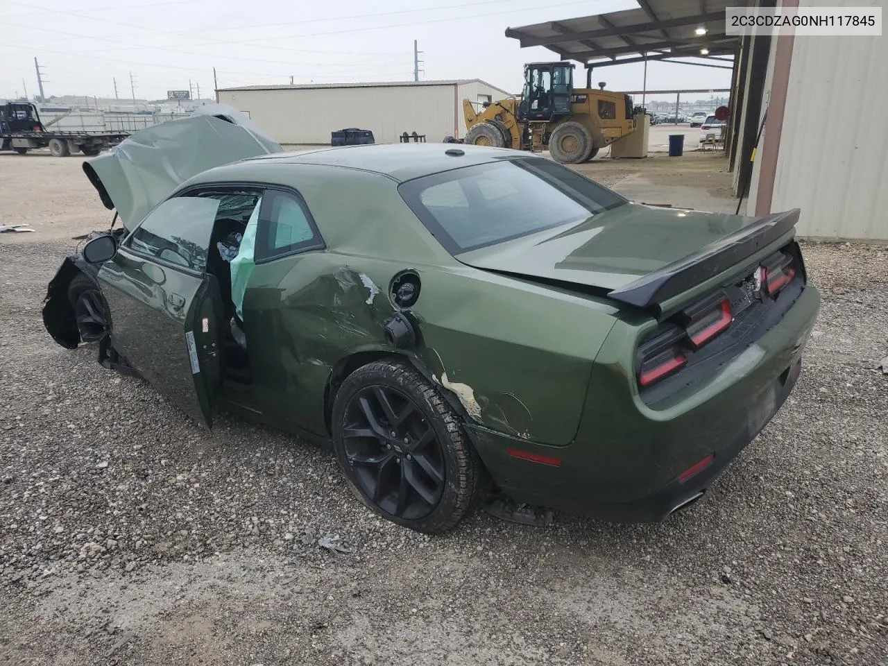 2022 Dodge Challenger Sxt VIN: 2C3CDZAG0NH117845 Lot: 53235694