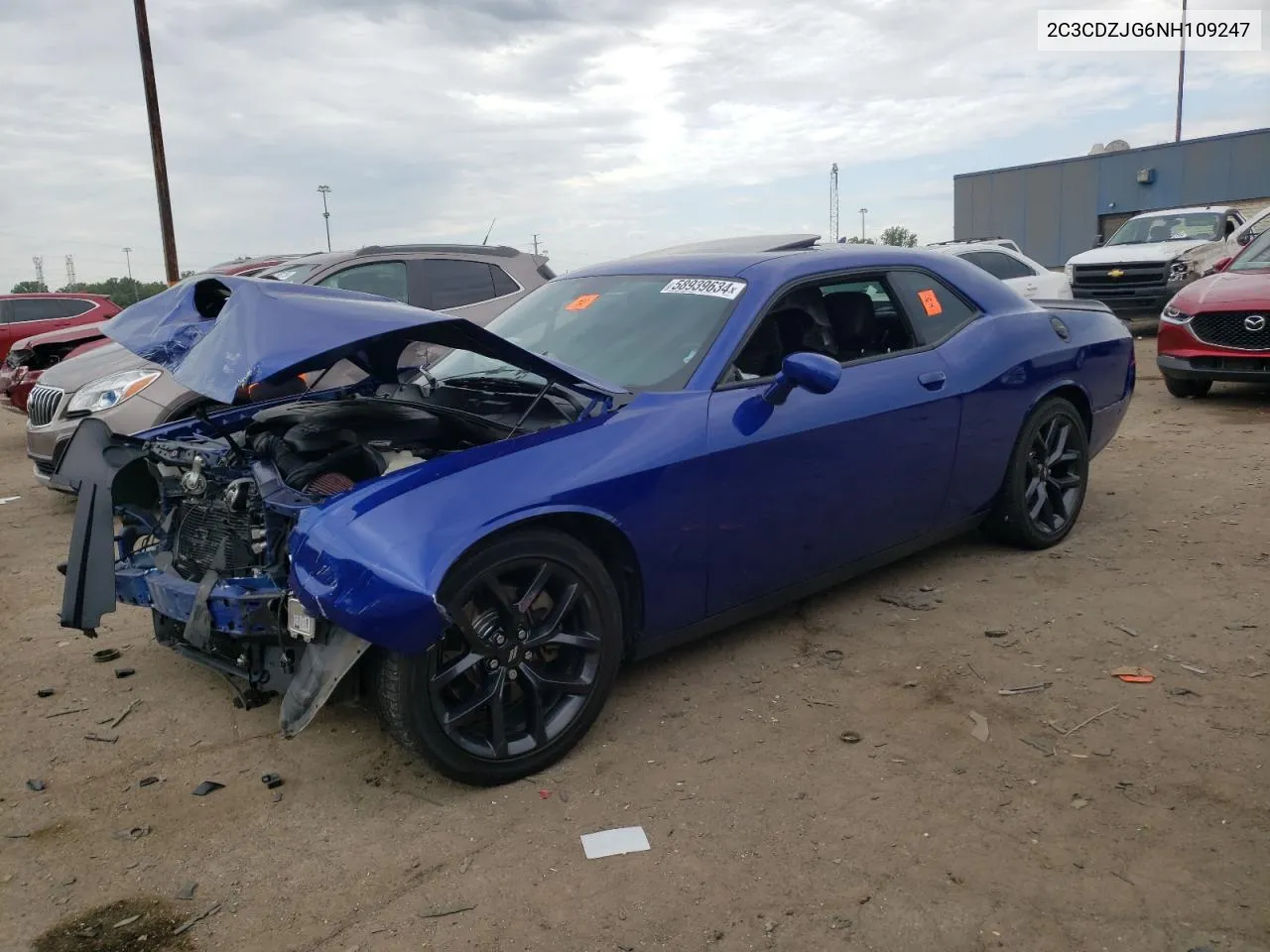 2022 Dodge Challenger Gt VIN: 2C3CDZJG6NH109247 Lot: 58939634