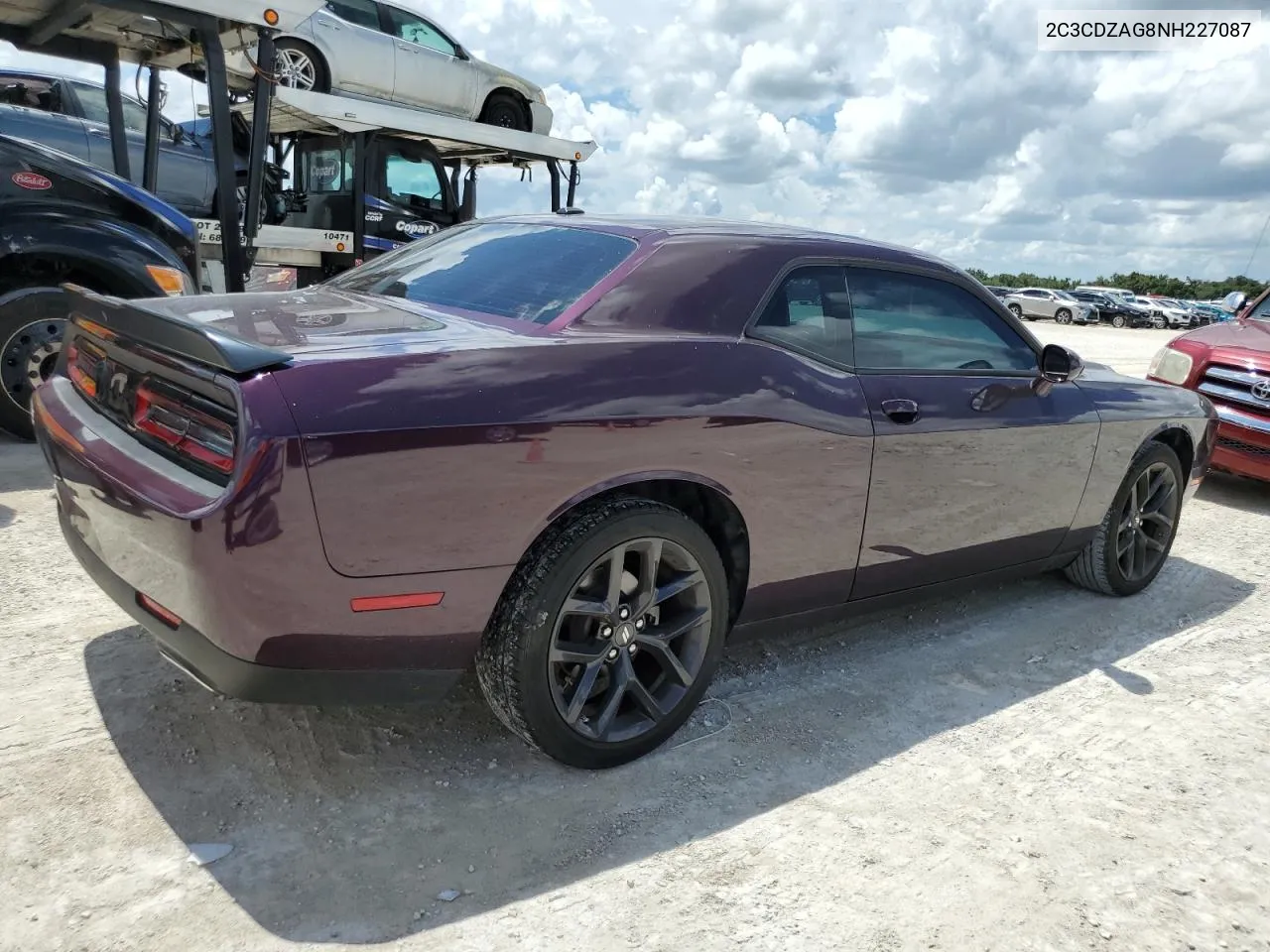 2022 Dodge Challenger Sxt VIN: 2C3CDZAG8NH227087 Lot: 68607204