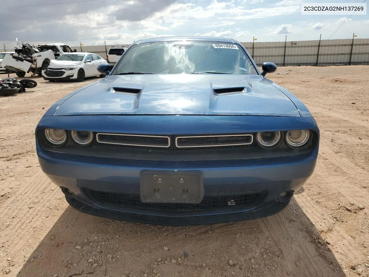 2022 Dodge Challenger Sxt VIN: 2C3CDZAG2NH137269 Lot: 69413694