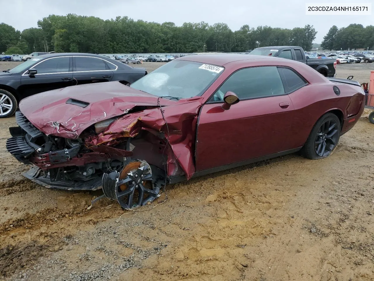 2022 Dodge Challenger Sxt VIN: 2C3CDZAG4NH165171 Lot: 71395574