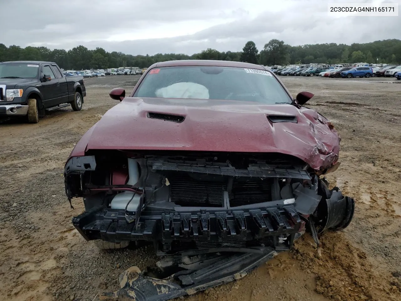 2022 Dodge Challenger Sxt VIN: 2C3CDZAG4NH165171 Lot: 71395574