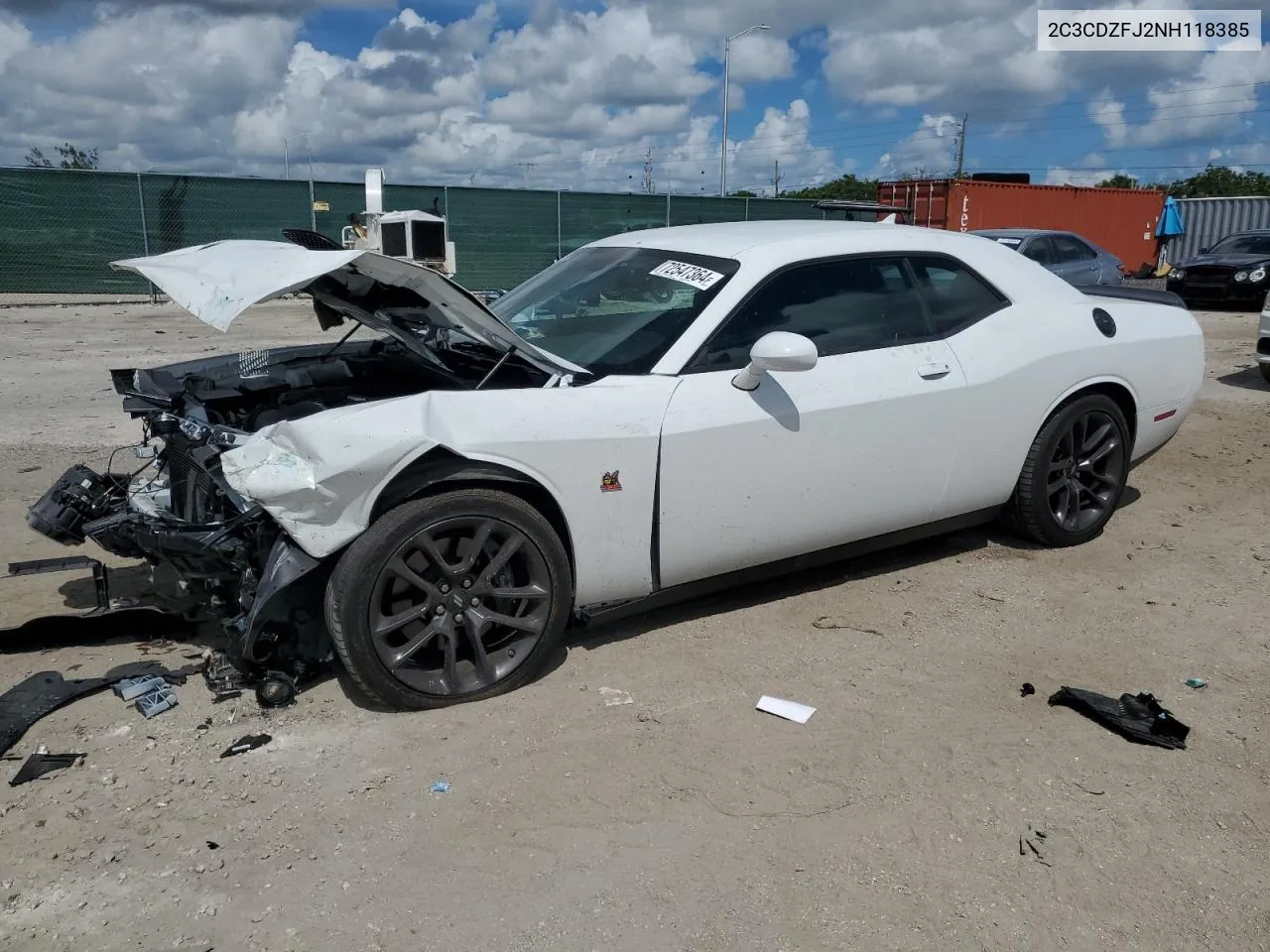 2022 Dodge Challenger R/T Scat Pack VIN: 2C3CDZFJ2NH118385 Lot: 72547364