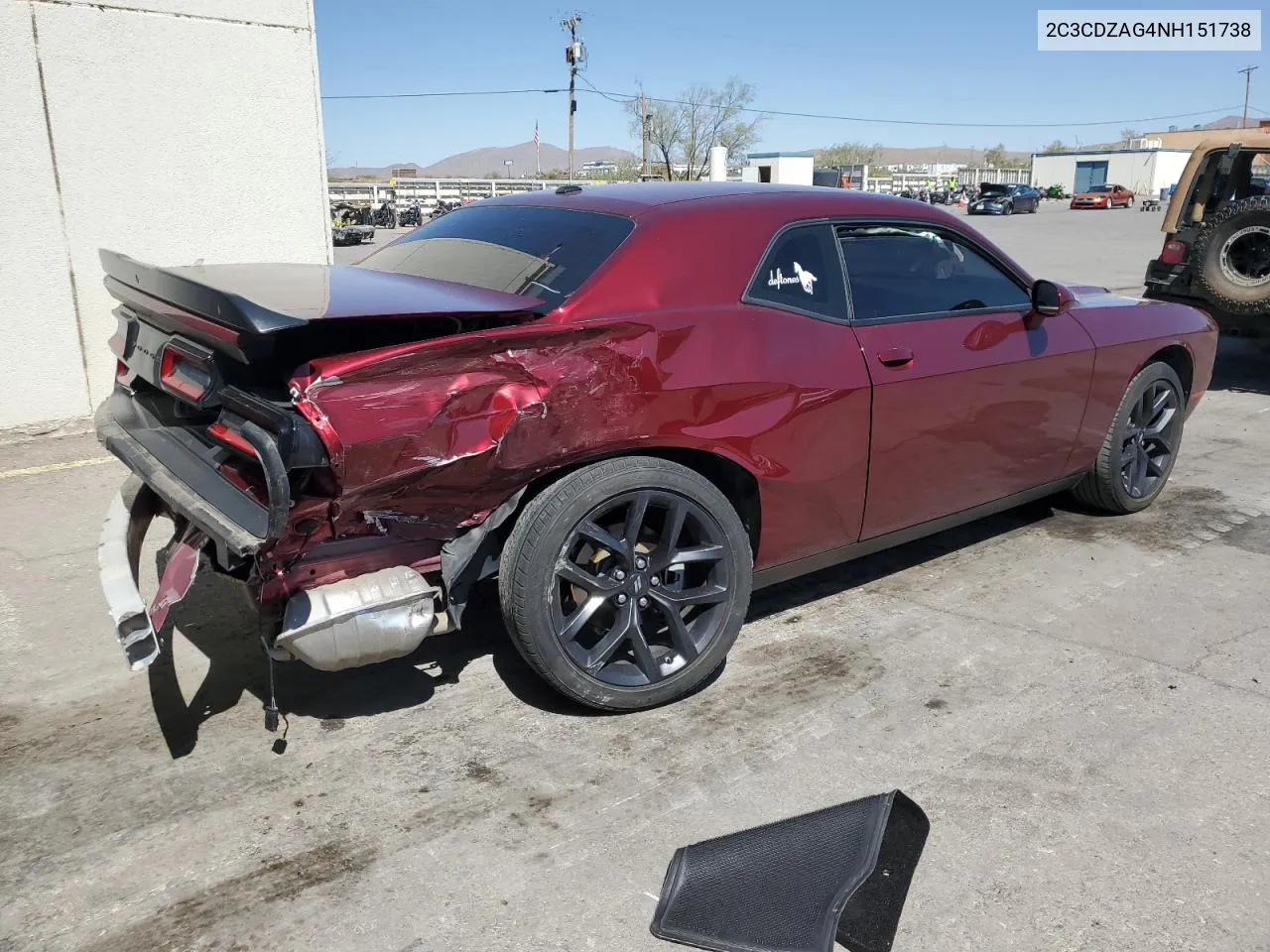 2022 Dodge Challenger Sxt VIN: 2C3CDZAG4NH151738 Lot: 72838214