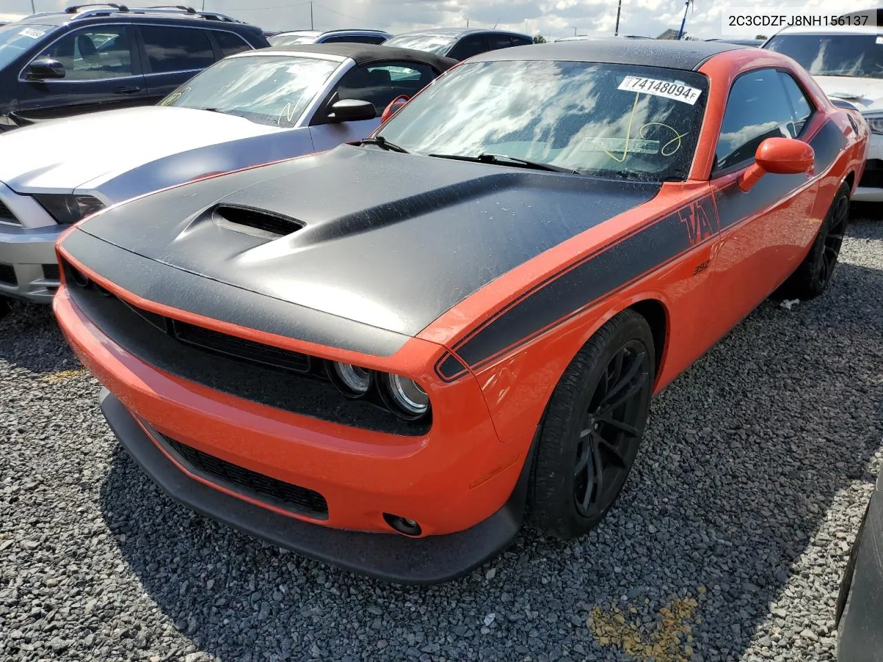 2022 Dodge Challenger R/T Scat Pack VIN: 2C3CDZFJ8NH156137 Lot: 74148094