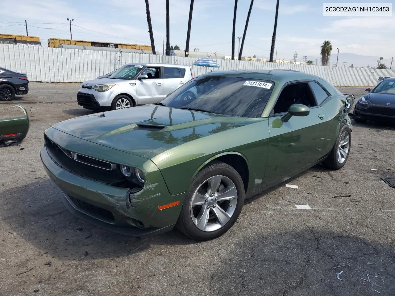 2022 Dodge Challenger Sxt VIN: 2C3CDZAG1NH103453 Lot: 74311814