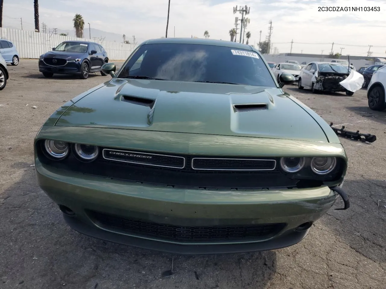 2022 Dodge Challenger Sxt VIN: 2C3CDZAG1NH103453 Lot: 74311814