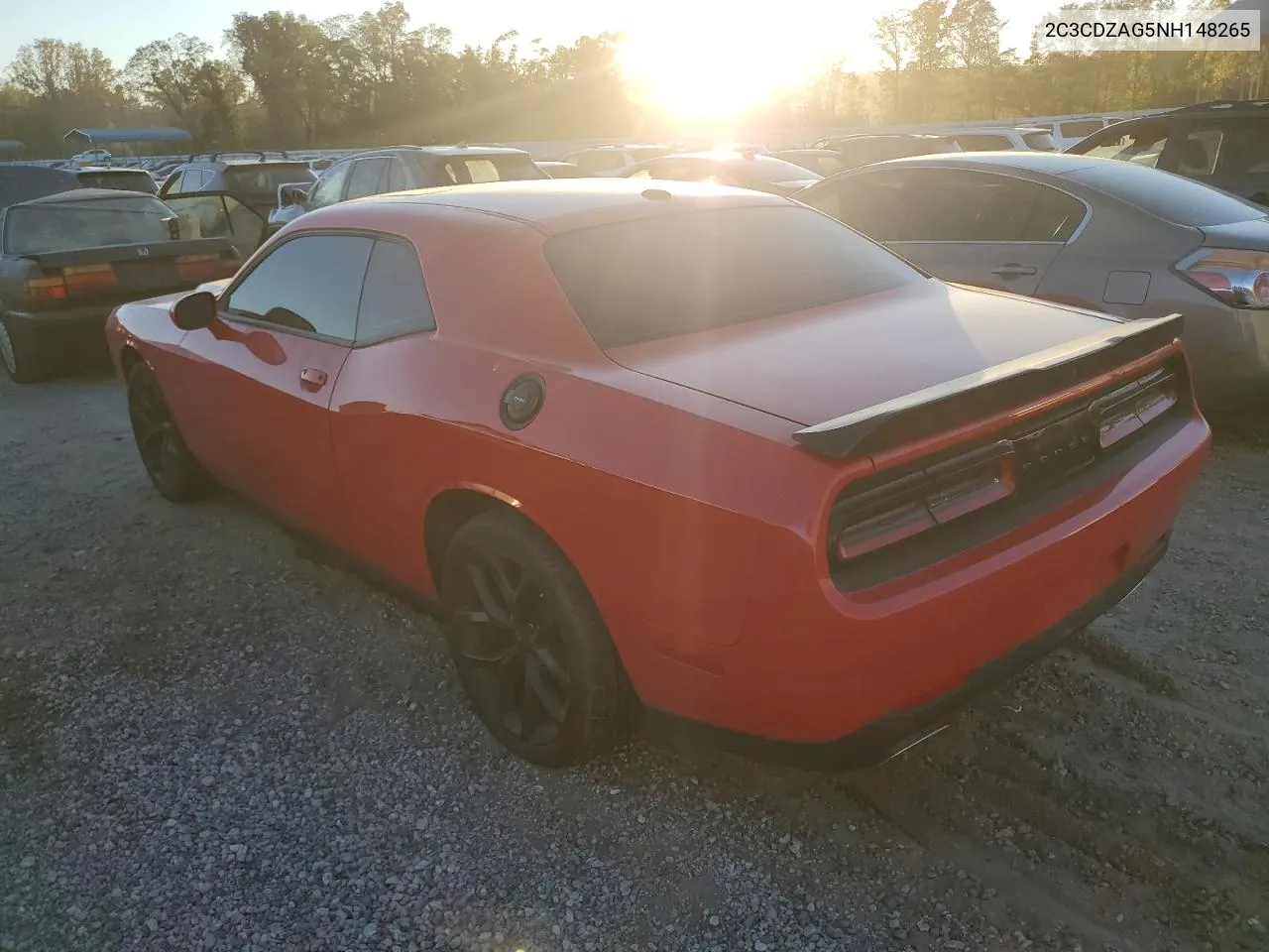 2022 Dodge Challenger Sxt VIN: 2C3CDZAG5NH148265 Lot: 74323694