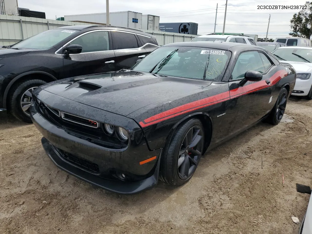 2022 Dodge Challenger R/T VIN: 2C3CDZBT3NH238722 Lot: 75948654