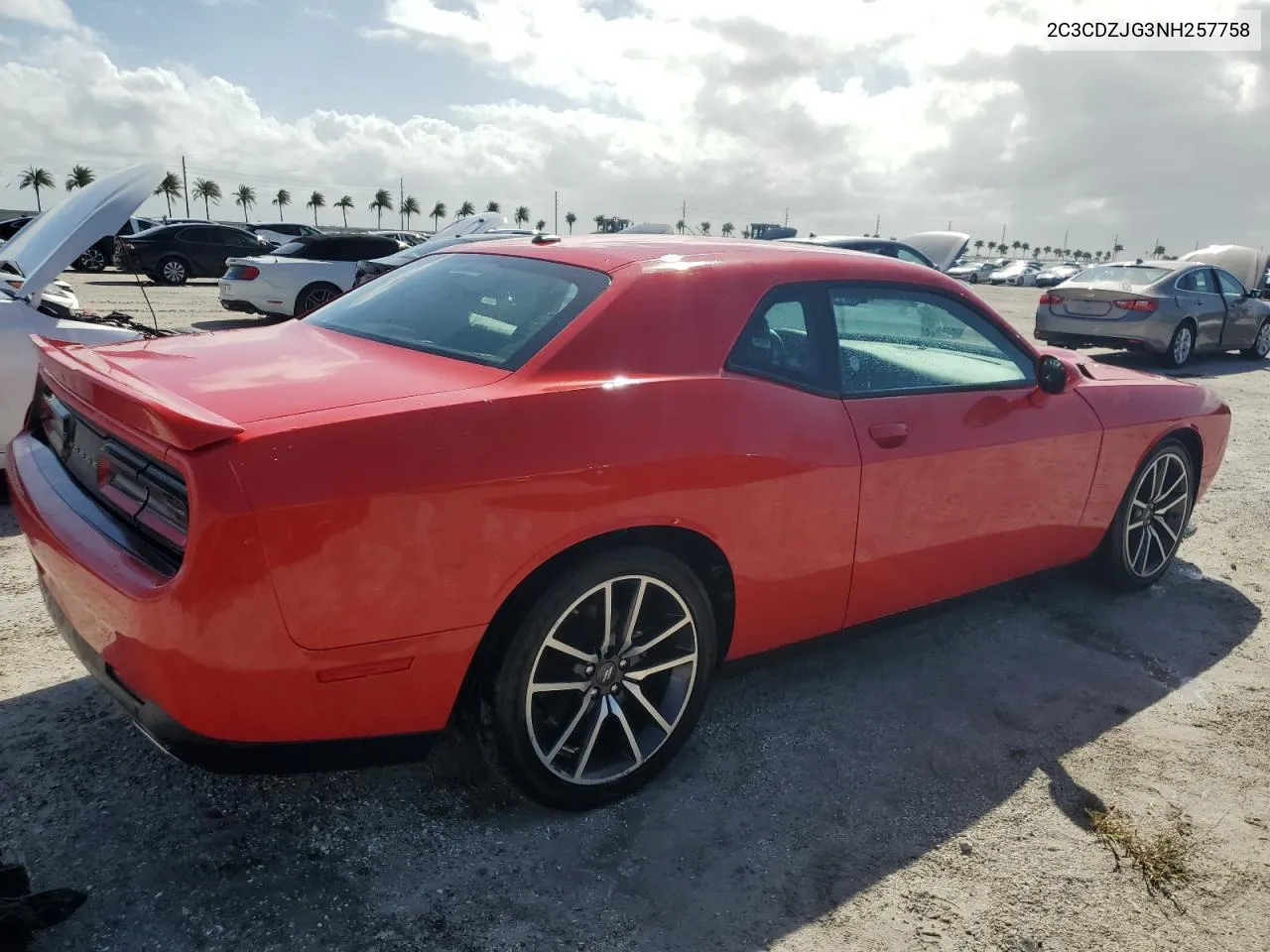 2022 Dodge Challenger Gt VIN: 2C3CDZJG3NH257758 Lot: 77313654