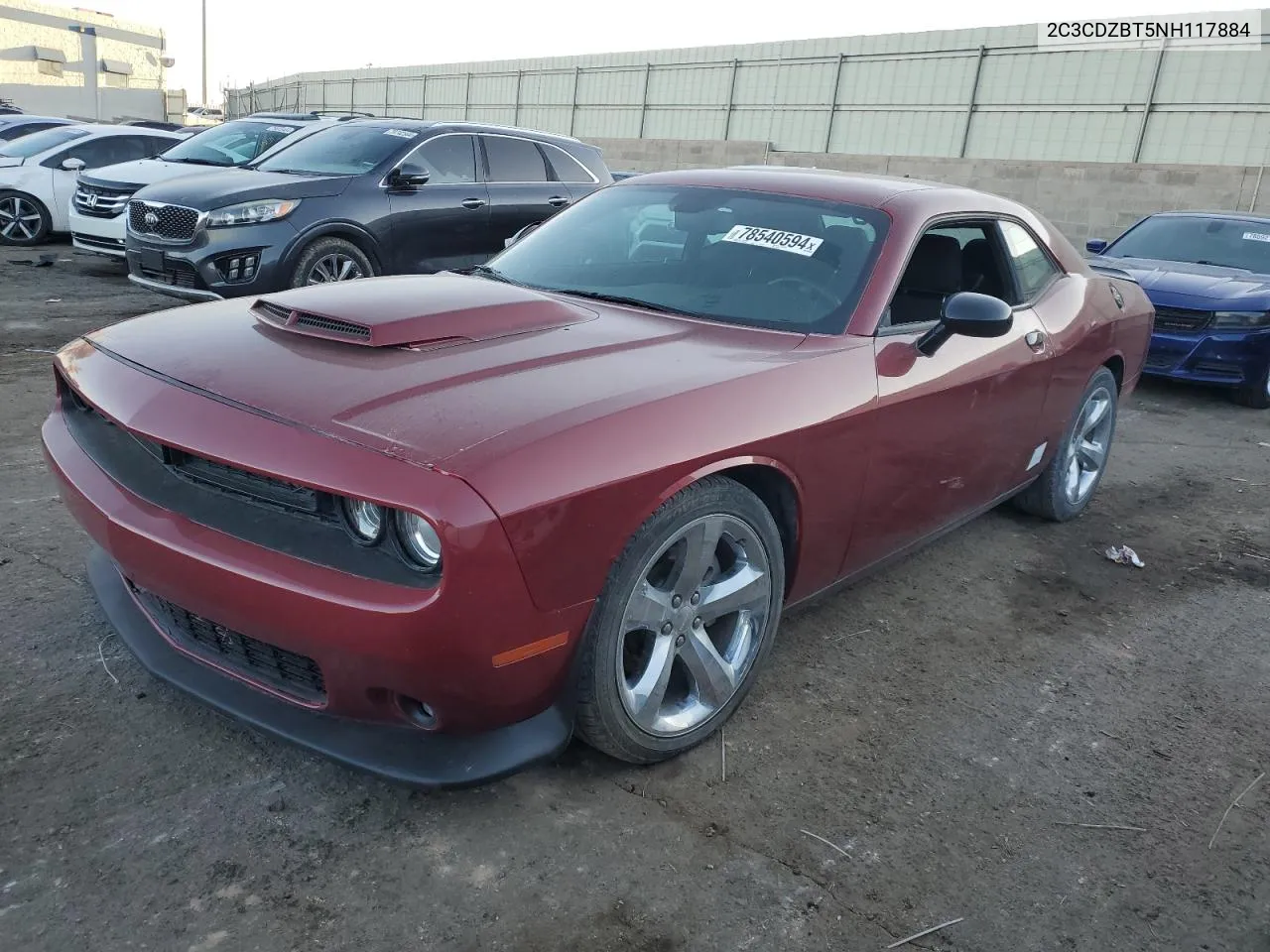 2022 Dodge Challenger R/T VIN: 2C3CDZBT5NH117884 Lot: 78540594