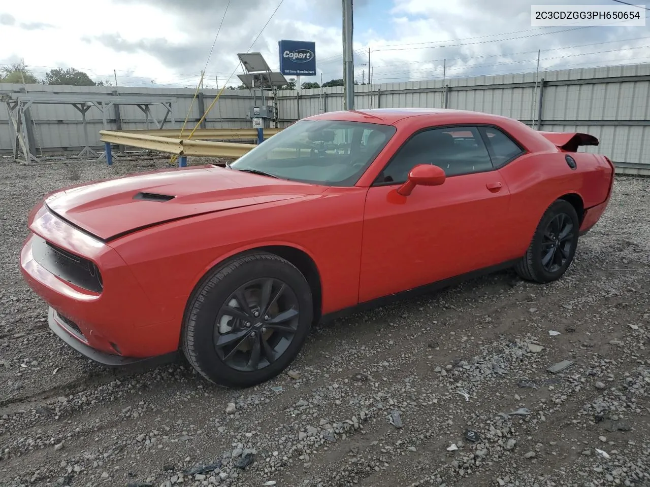 2023 Dodge Challenger Sxt VIN: 2C3CDZGG3PH650654 Lot: 70871004