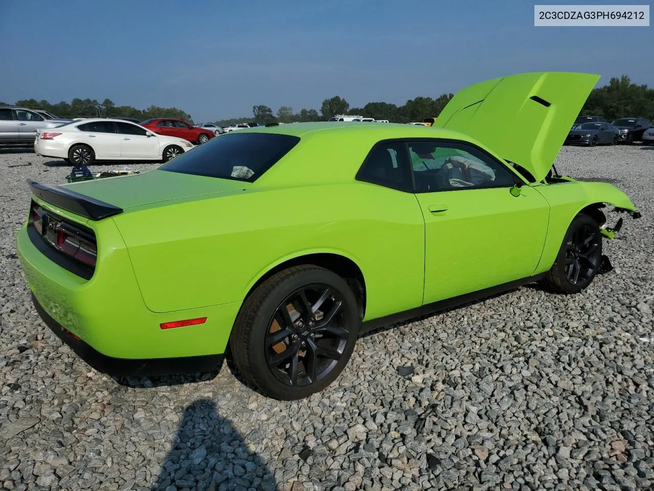 2023 Dodge Challenger Sxt VIN: 2C3CDZAG3PH694212 Lot: 72785724