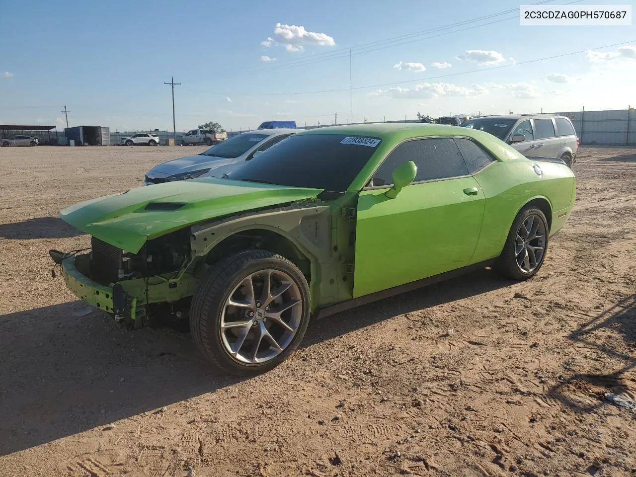 2023 Dodge Challenger Sxt VIN: 2C3CDZAG0PH570687 Lot: 72933324