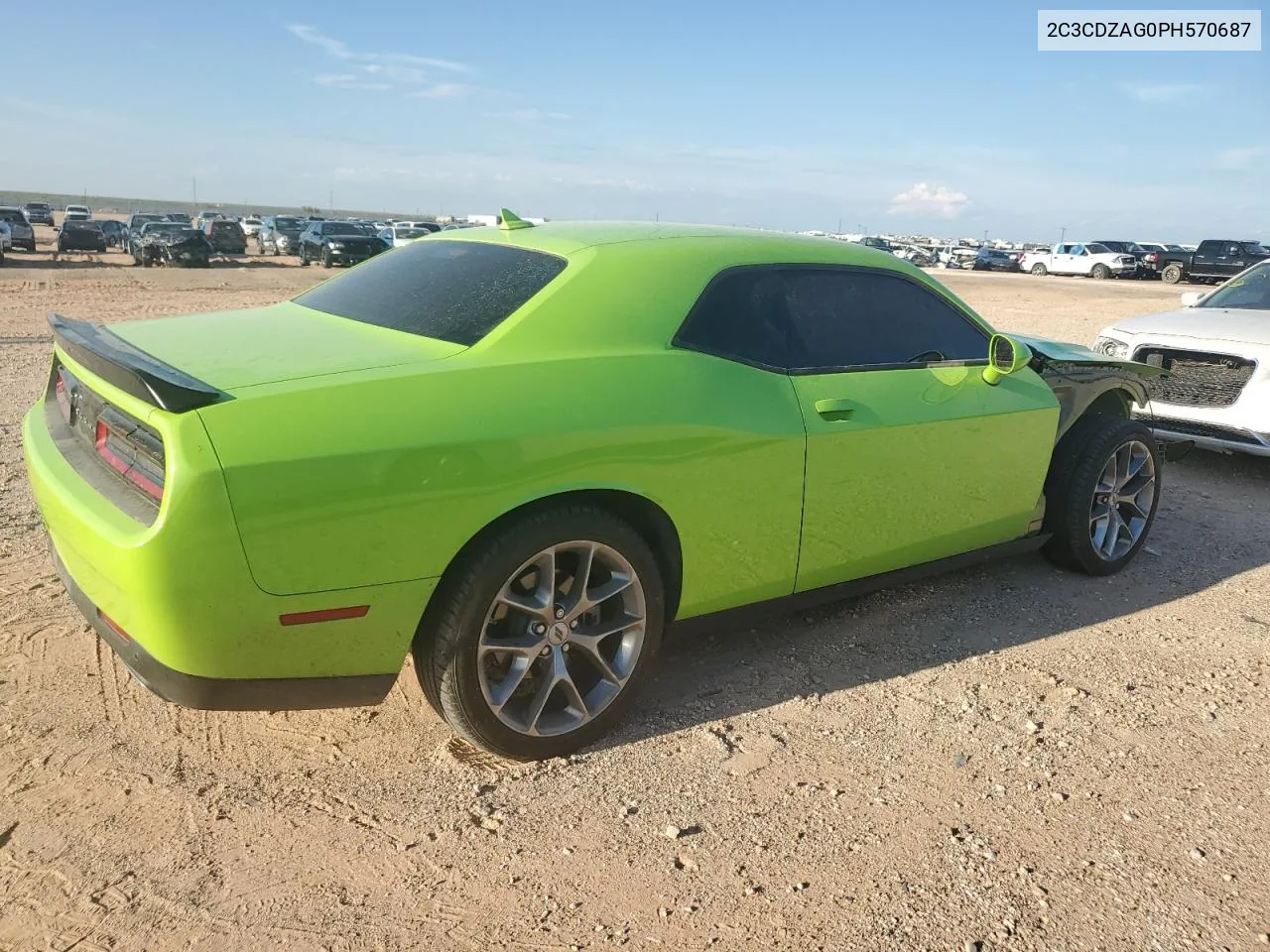 2023 Dodge Challenger Sxt VIN: 2C3CDZAG0PH570687 Lot: 72933324