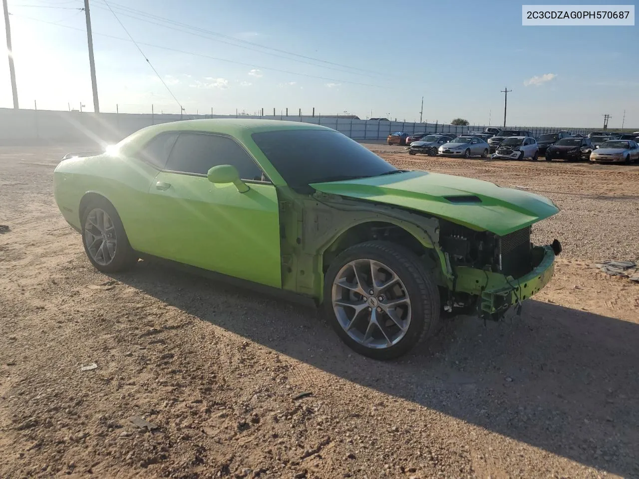 2023 Dodge Challenger Sxt VIN: 2C3CDZAG0PH570687 Lot: 72933324