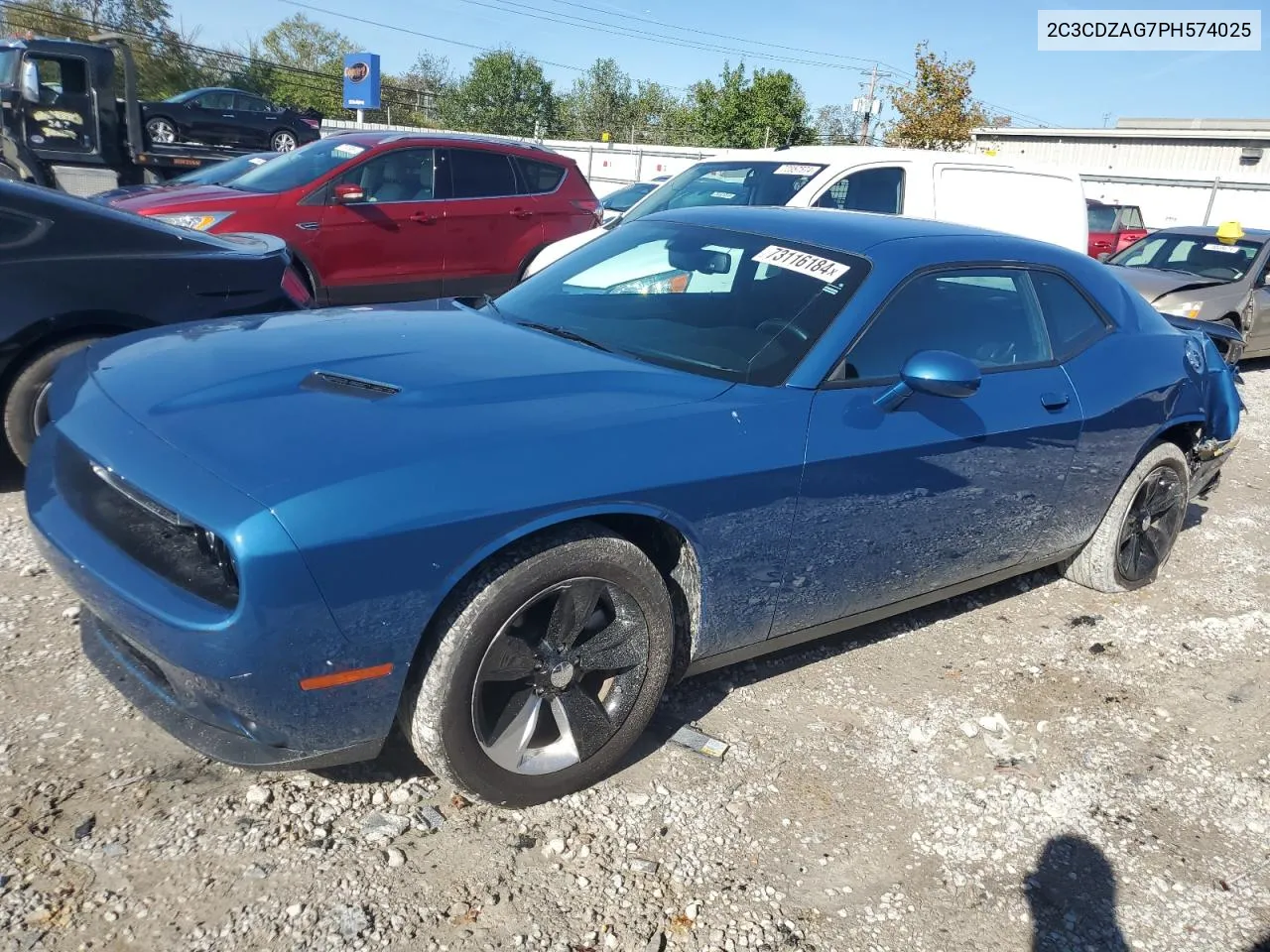 2023 Dodge Challenger Sxt VIN: 2C3CDZAG7PH574025 Lot: 73116184