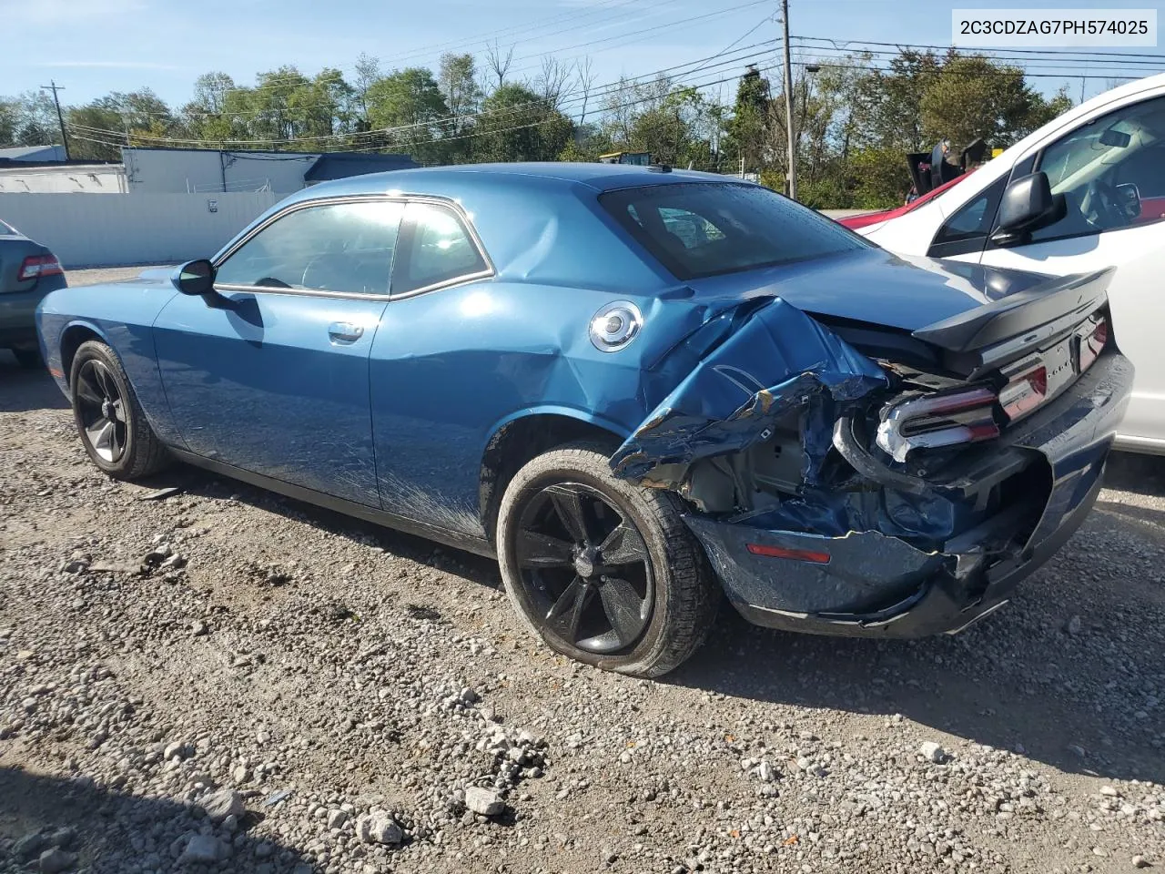 2023 Dodge Challenger Sxt VIN: 2C3CDZAG7PH574025 Lot: 73116184