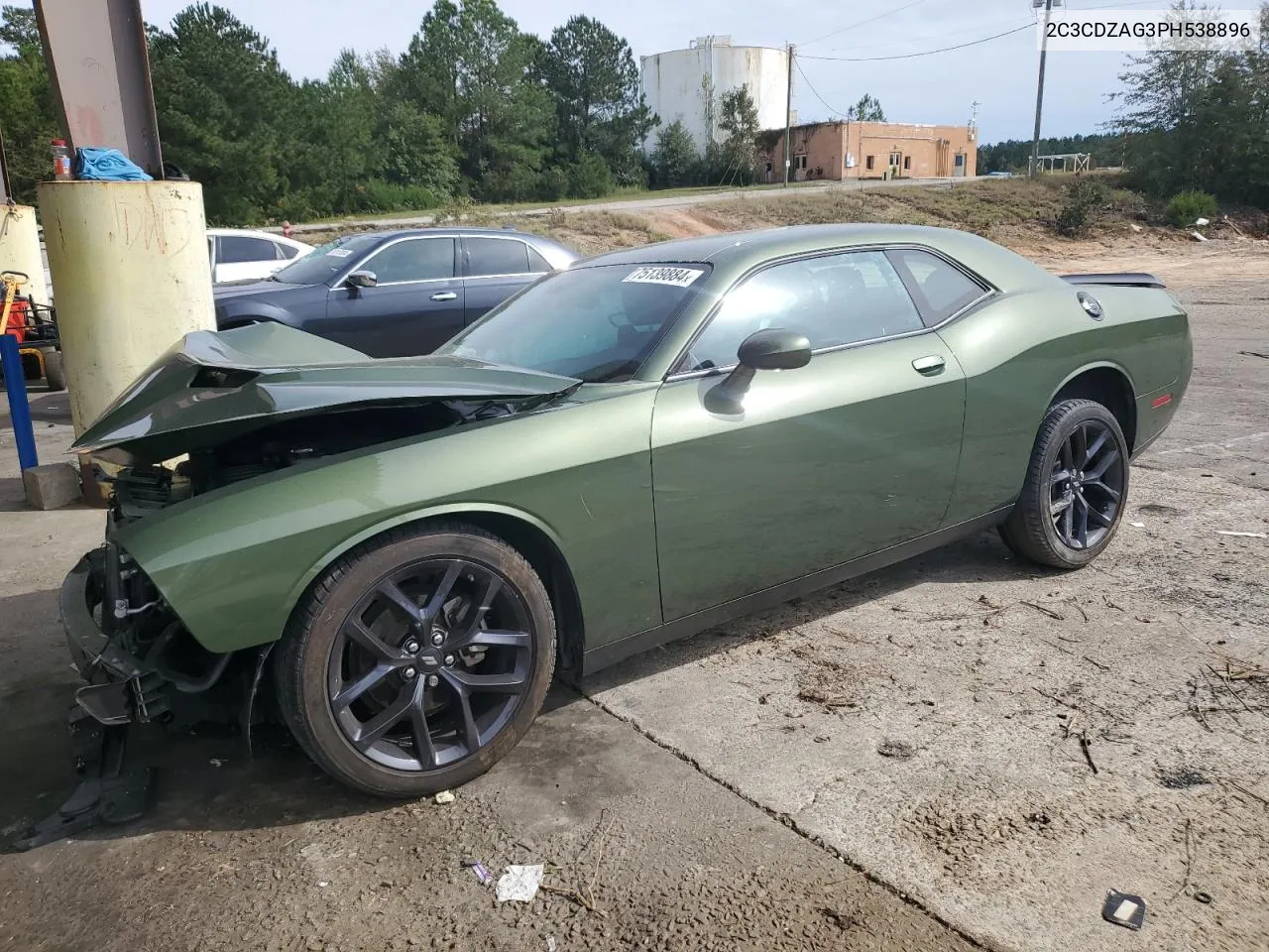 2023 Dodge Challenger Sxt VIN: 2C3CDZAG3PH538896 Lot: 75139884