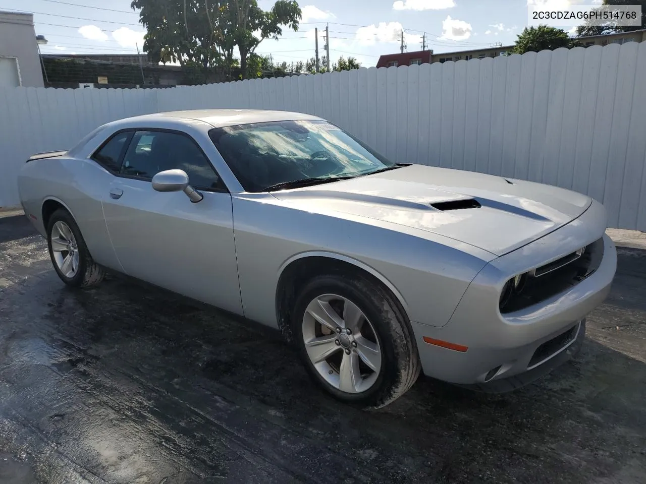 2023 Dodge Challenger Sxt VIN: 2C3CDZAG6PH514768 Lot: 77682854