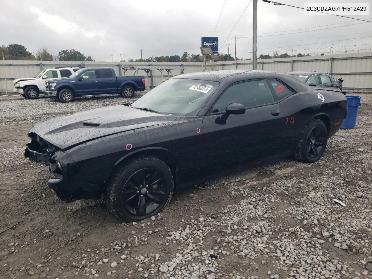 2023 Dodge Challenger Sxt VIN: 2C3CDZAG7PH512429 Lot: 78738064