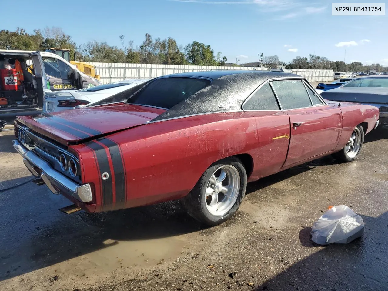 1968 Dodge Charger VIN: XP29H8B431754 Lot: 74041024