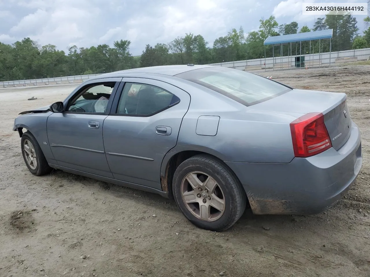 2006 Dodge Charger Se VIN: 2B3KA43G16H444192 Lot: 54324514