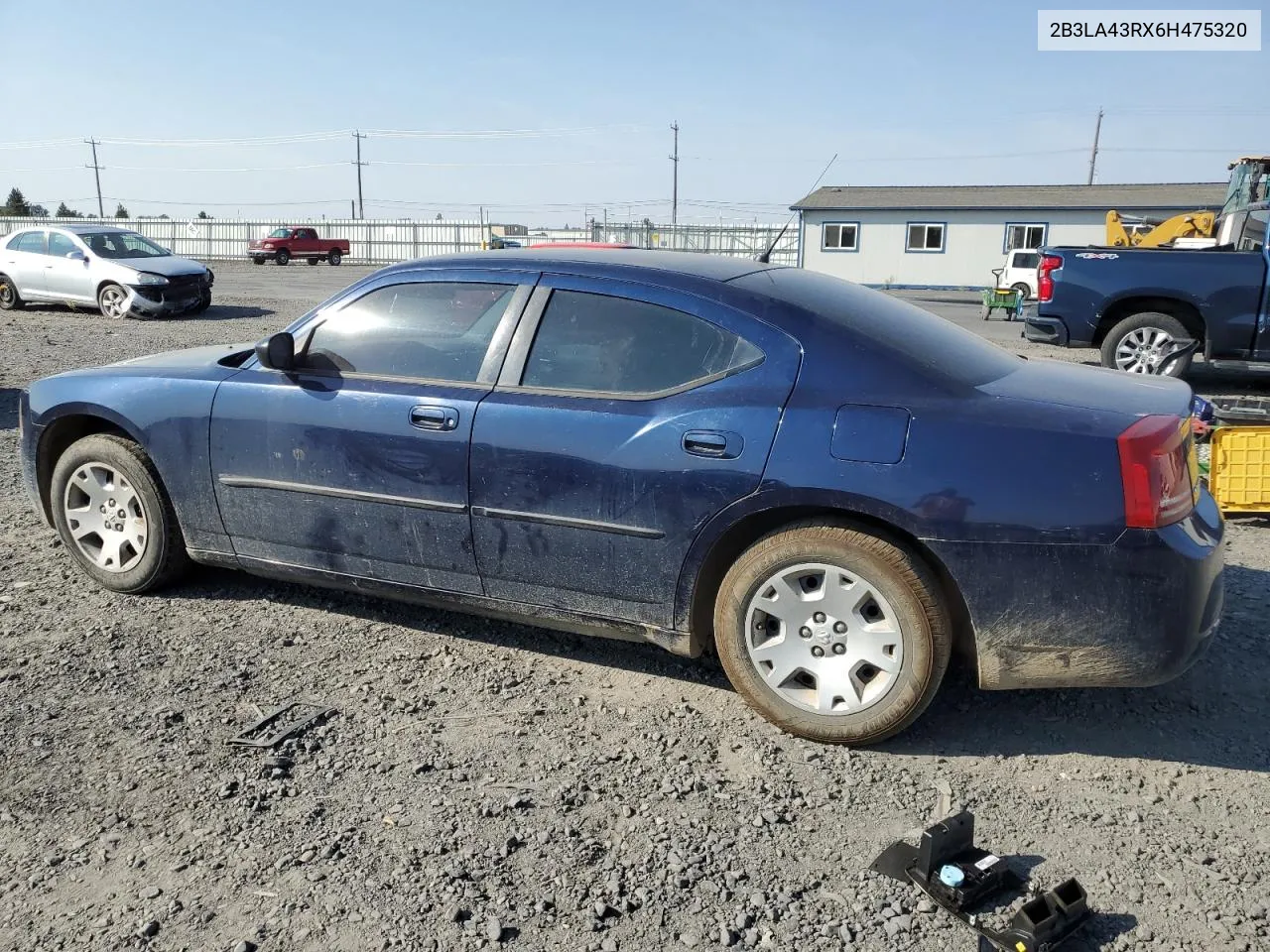 2006 Dodge Charger Se VIN: 2B3LA43RX6H475320 Lot: 70306804