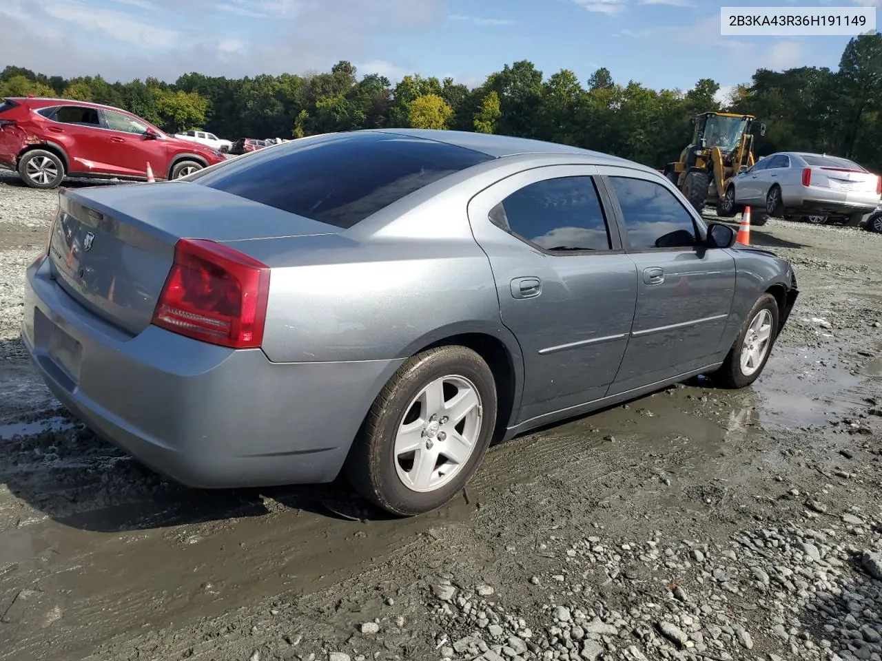 2006 Dodge Charger Se VIN: 2B3KA43R36H191149 Lot: 72170564